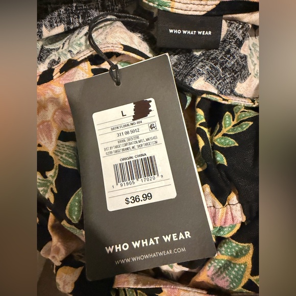 Who What Wear Black and Pink Floral Kids Dress - Picture 5 of 5